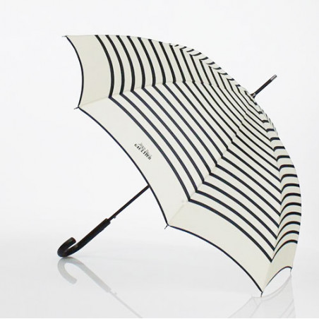 Parapluie droit imprimé marin ivoire et noir Jean Paul Gaultier