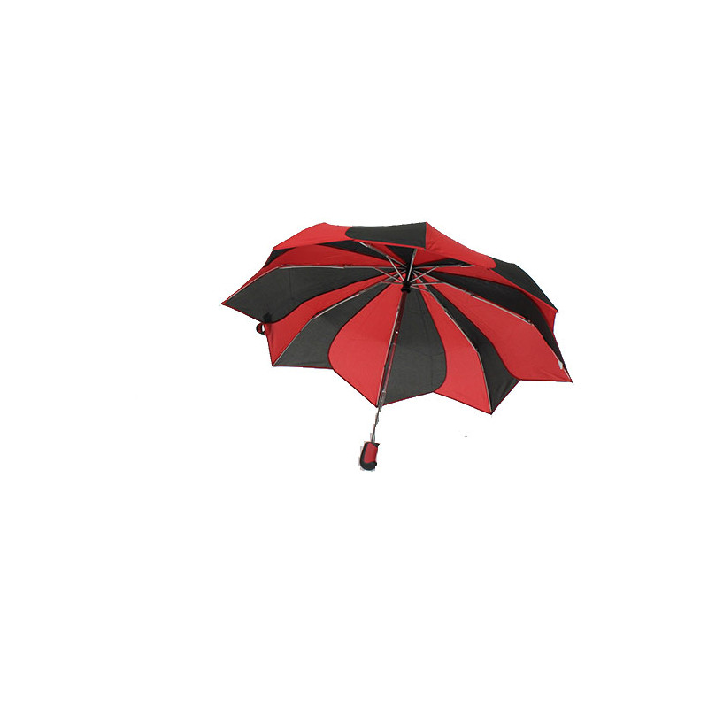 Parapluie pliable noir et rouge Pierre Cardin Sunflowers en forme de fleurs