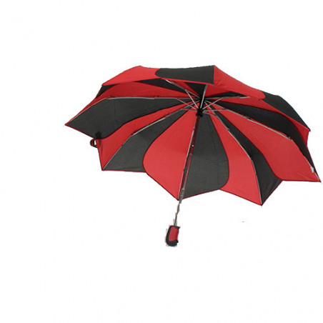 Parapluie pliable noir et rouge Pierre Cardin Sunflowers en forme de fleurs