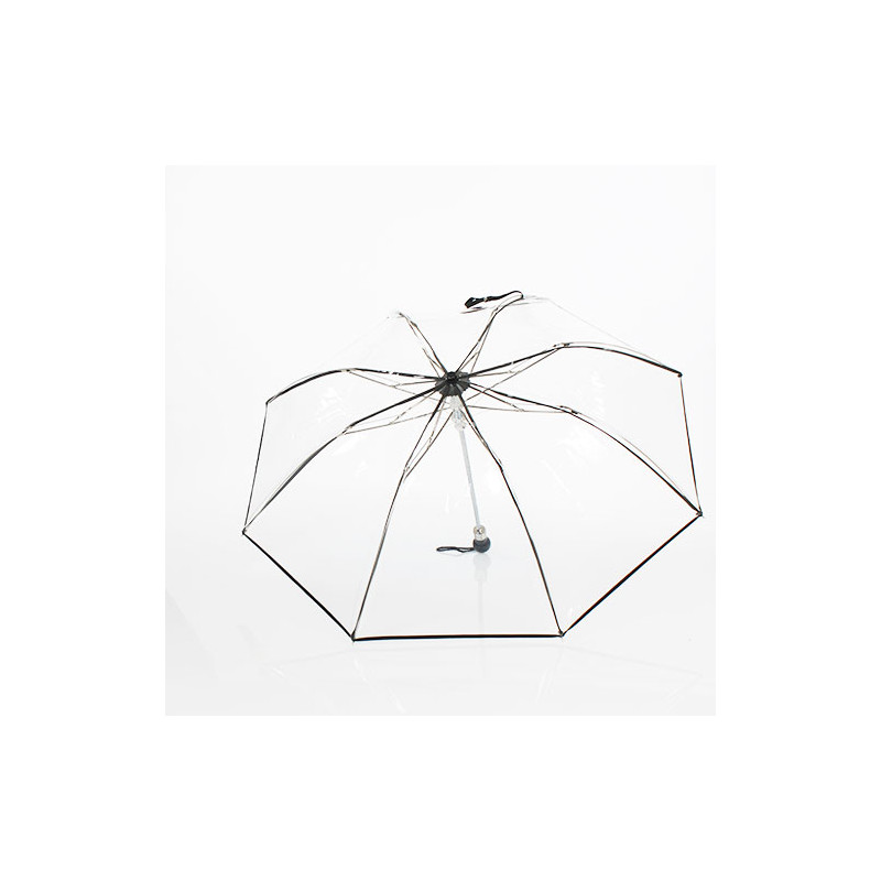 Parapluie pliant transparent lliseret noir
