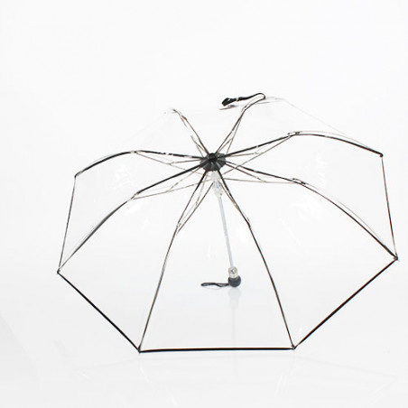 Parapluie pliant transparent lliseret noir