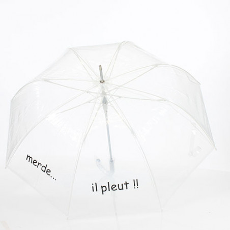 Parapluie transparent Merde... il pleut !