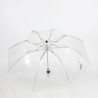 Parapluie pliant transparent liseret blanc