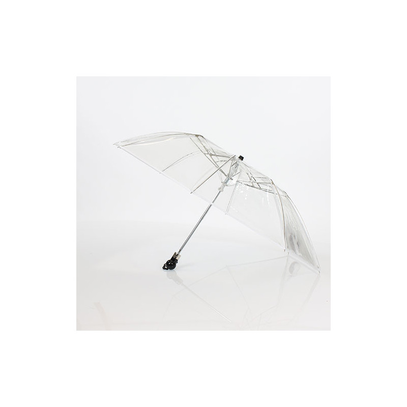 Parapluie pliant transparent liseret blanc