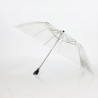 Parapluie pliant transparent liseret blanc