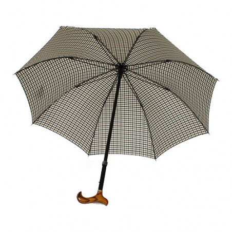 Parapluie canne motif vichy réglable