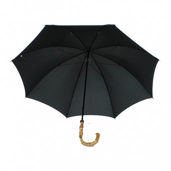 Parapluie homme pliant anti vent uni noir / P.Vaux - Parapluie automatique  10 branches poignée bois - Durable & français - Robuste /