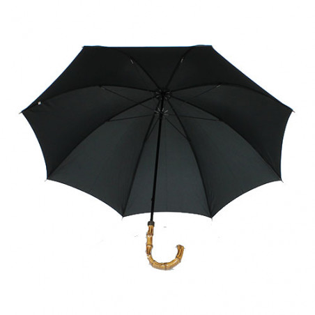 Parapluie noir homme poignée bambou