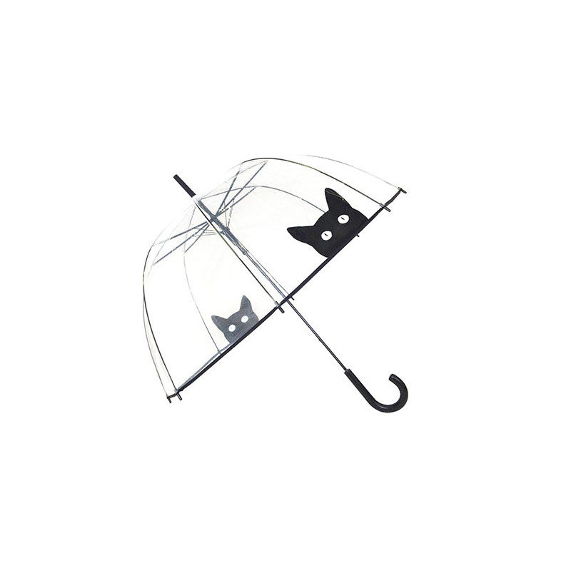 Parapluie transparent avec un chat