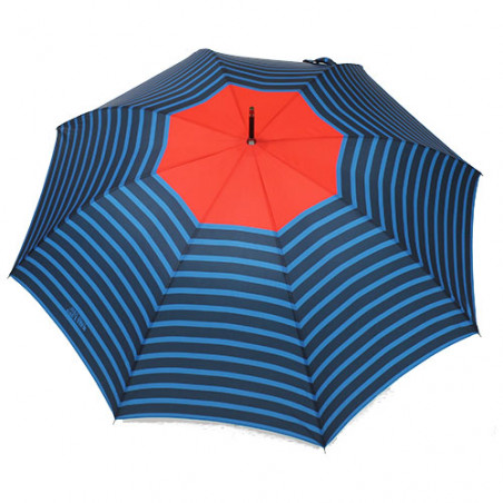 Parapluie canne marinière bleue et rouge Jean Paul Gaultier
