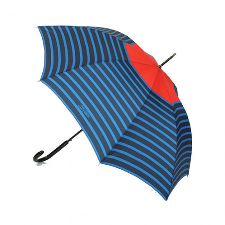Parapluie canne marinière bleue et rouge Jean Paul Gaultier