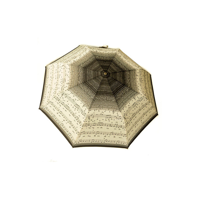 Parapluie pliant noir et blanc partition de musique Pierre vaux