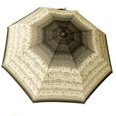 Parapluie pliant noir et blanc partition de musique Pierre vaux