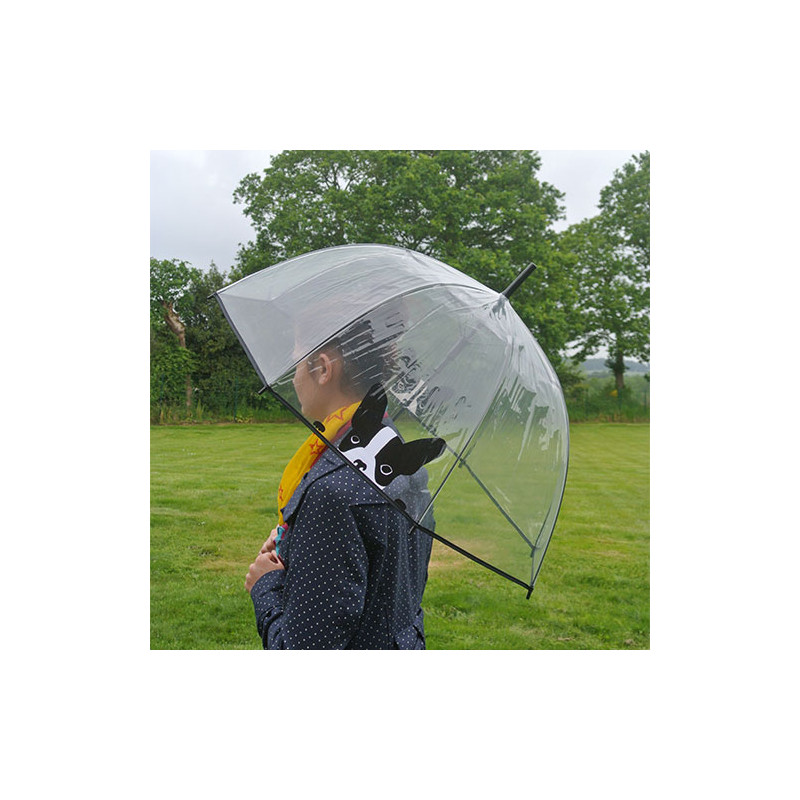 Parapluie transparent motif chien
