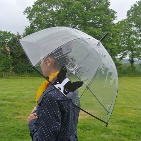 Parapluie transparent motif chien