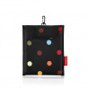 sac shopping pliable noir et pois multicolores