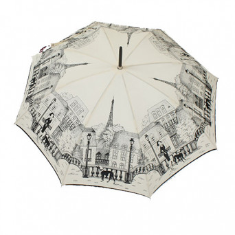 Parapluie long promenade rues de Paris