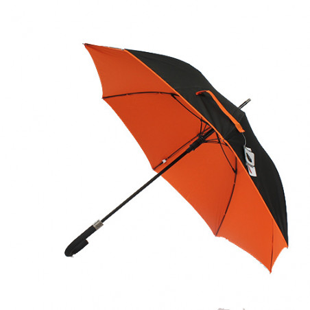 Parapluie résistant au vent noir et orange