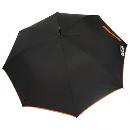 Parapluie résistant au vent noir et orange