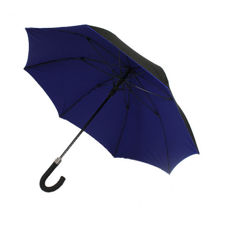 Parapluie résistant au vent noir et bleu