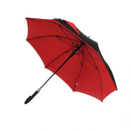 Parapluie résistant au vent noir et rouge