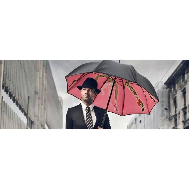 Parapluie canne Chantal Thomass toile doublée