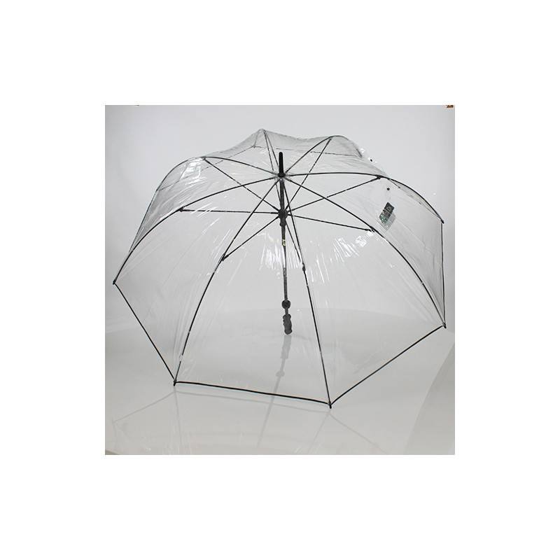 Très grand parapluie transparent liseré noir
