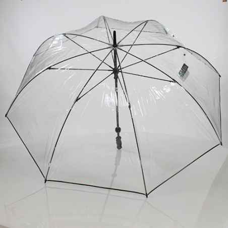 Très grand parapluie transparent liseré noir