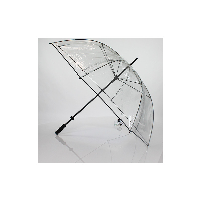 Très grand parapluie transparent liseré noir