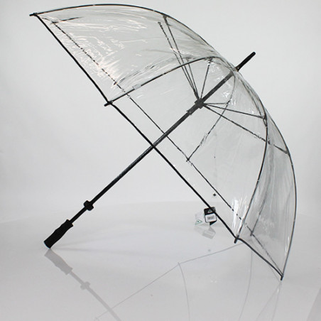 Très grand parapluie transparent liseré noir