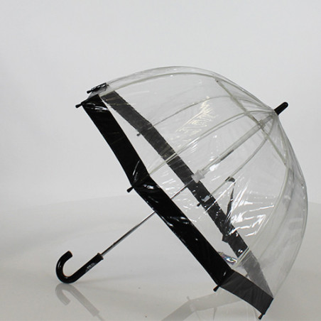 Parapluie transparent enfant liseré noir 