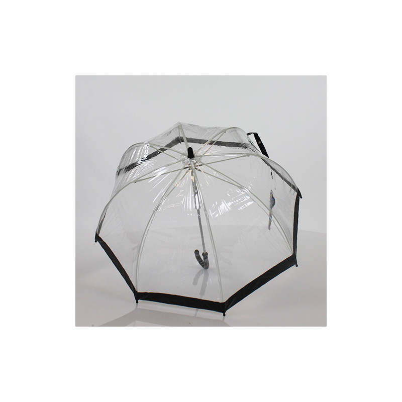 Parapluie transparent enfant liseré noir 