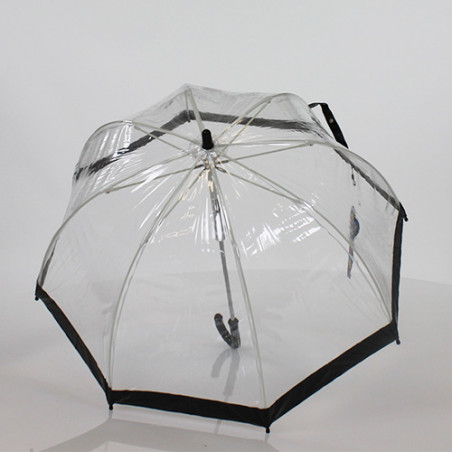 Parapluie transparent enfant liseré noir 