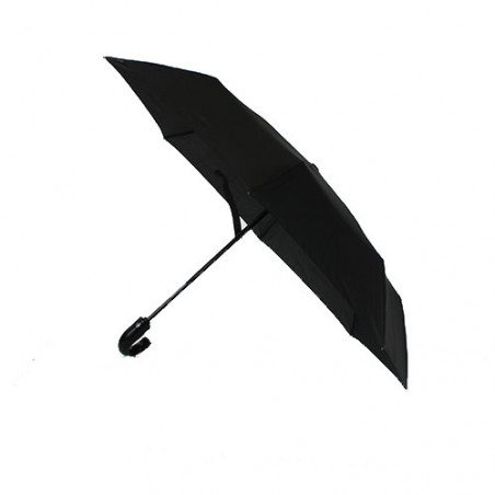 Parapluie noir automatique pliant poignée courbe