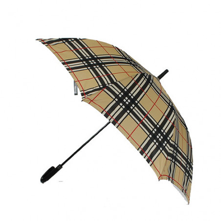 Grand parapluie golf écossais automatique fond marron