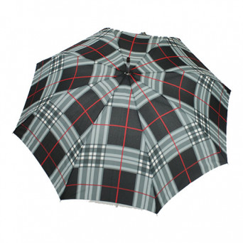 Parapluie canne de marche carreaux beiges et noirs