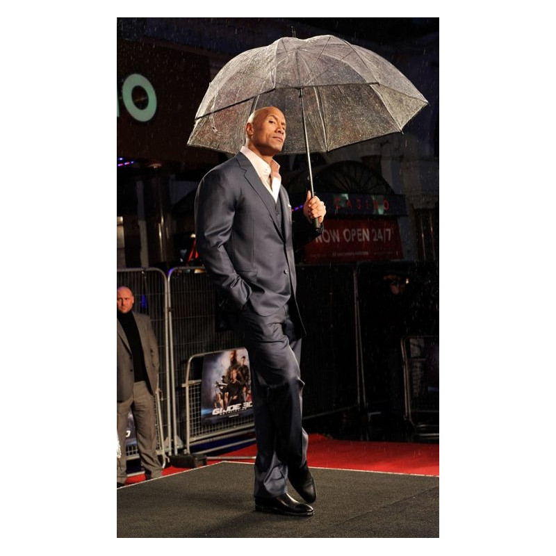 Très grand parapluie transparent liseré noir