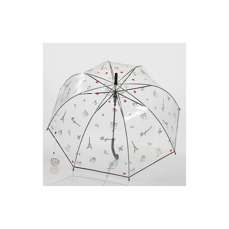Parapluie transparent bonjour paris Parapluie transparent bonjour paris