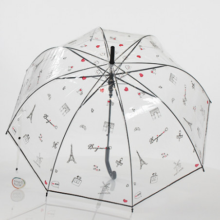 Parapluie transparent bonjour paris