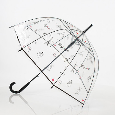 Parapluie transparent bonjour paris