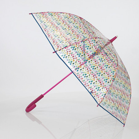 Parapluie transparent Agatha Ruiz de la Prada liseré bleu