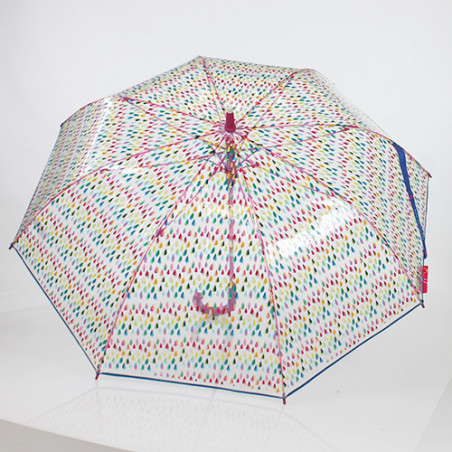 Parapluie transparent Agatha Ruiz de la Prada liseré bleu