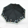 Parapluie noir femme motif tempête en ville