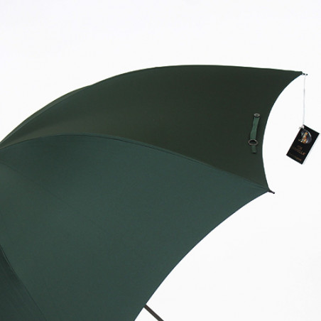 Parapluie vert anglais poignée bambou