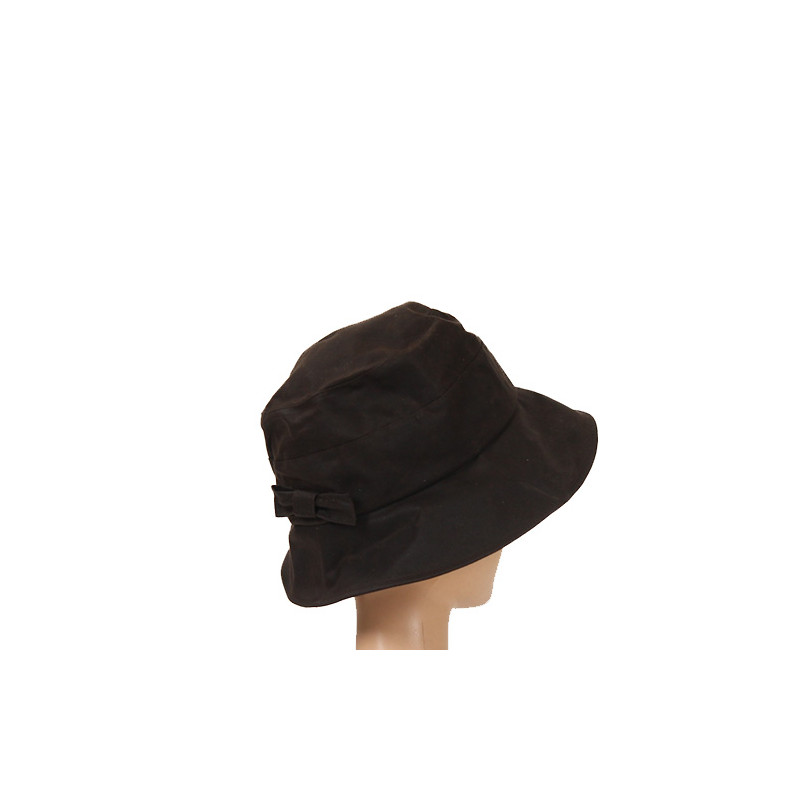 Chapeau de pluie coton huilé marron femme