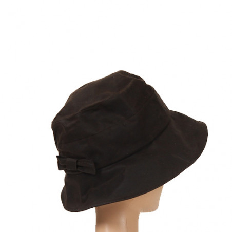 Chapeau de pluie coton huilé marron femme