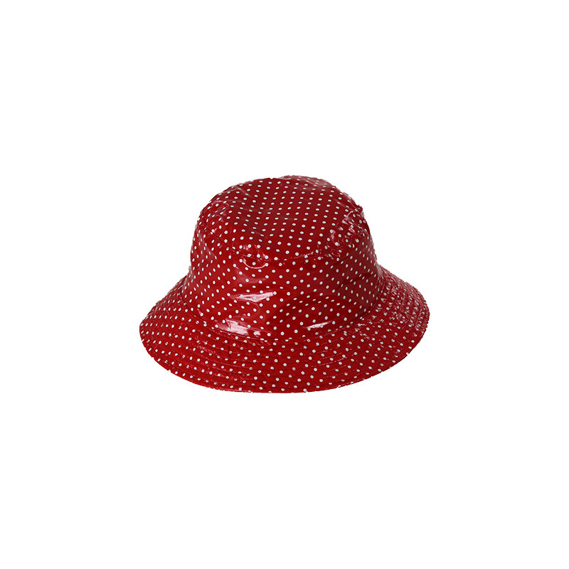 Chapeau de pluie léger rouge à pois Chapeau de pluie léger rouge à pois