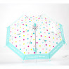 Parapluie enfant transparent à pois rose et jaune