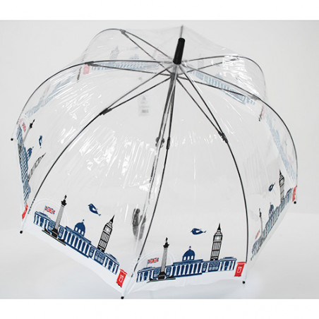 Parapluie transparent cloche motif Londres