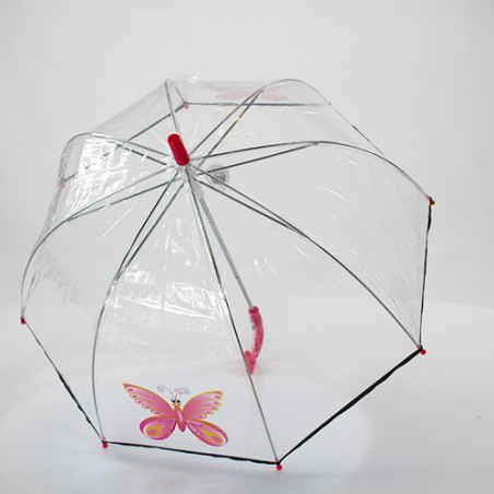 Parapluie transparent enfant girly